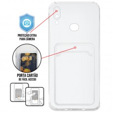 Capa para Samsung Galaxy A10s e M01s - Silicone TPU Premium Case Card Transparente